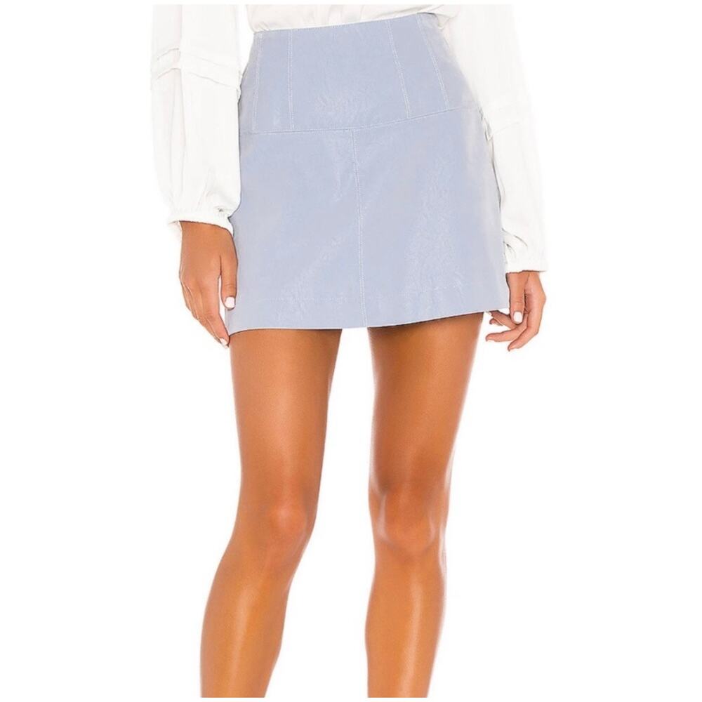 Free People Days in The Sun Faux Suede Miniskirt - Wisteria Blue NWT